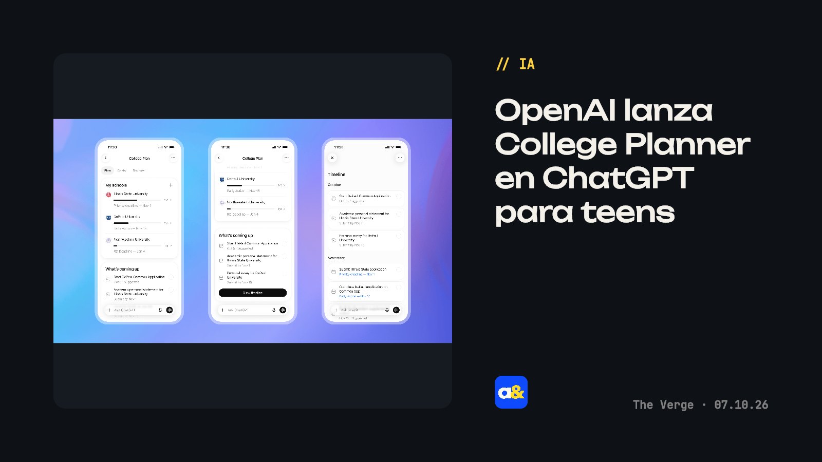 OpenAI lanza herramientas para planificación universitaria en ChatGPT
