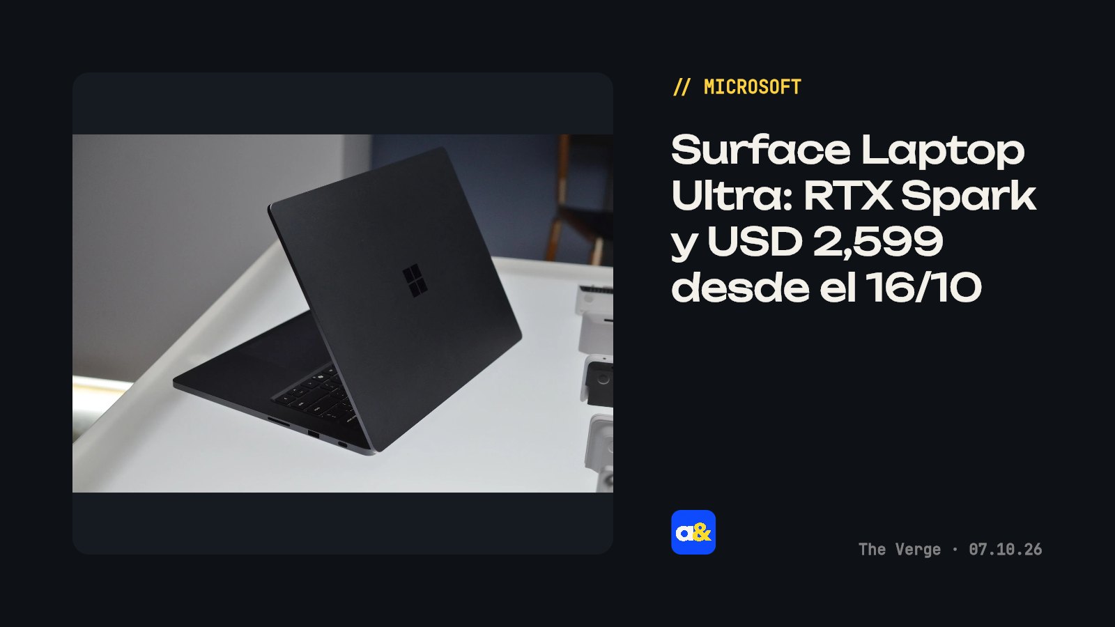 Microsoft fija fecha y precio para Surface Laptop Ultra