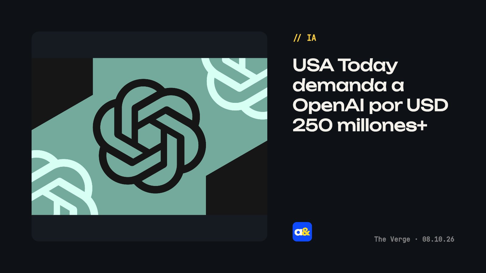 USA Today demandó a OpenAI por uso indebido de artículos
