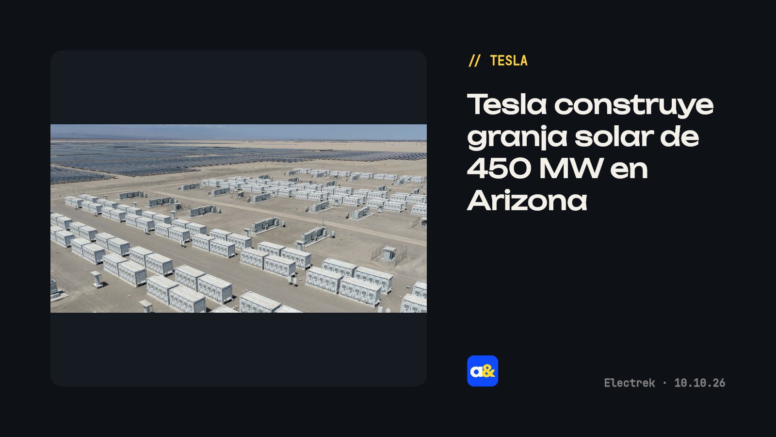 Tesla construye granja solar en Arizona