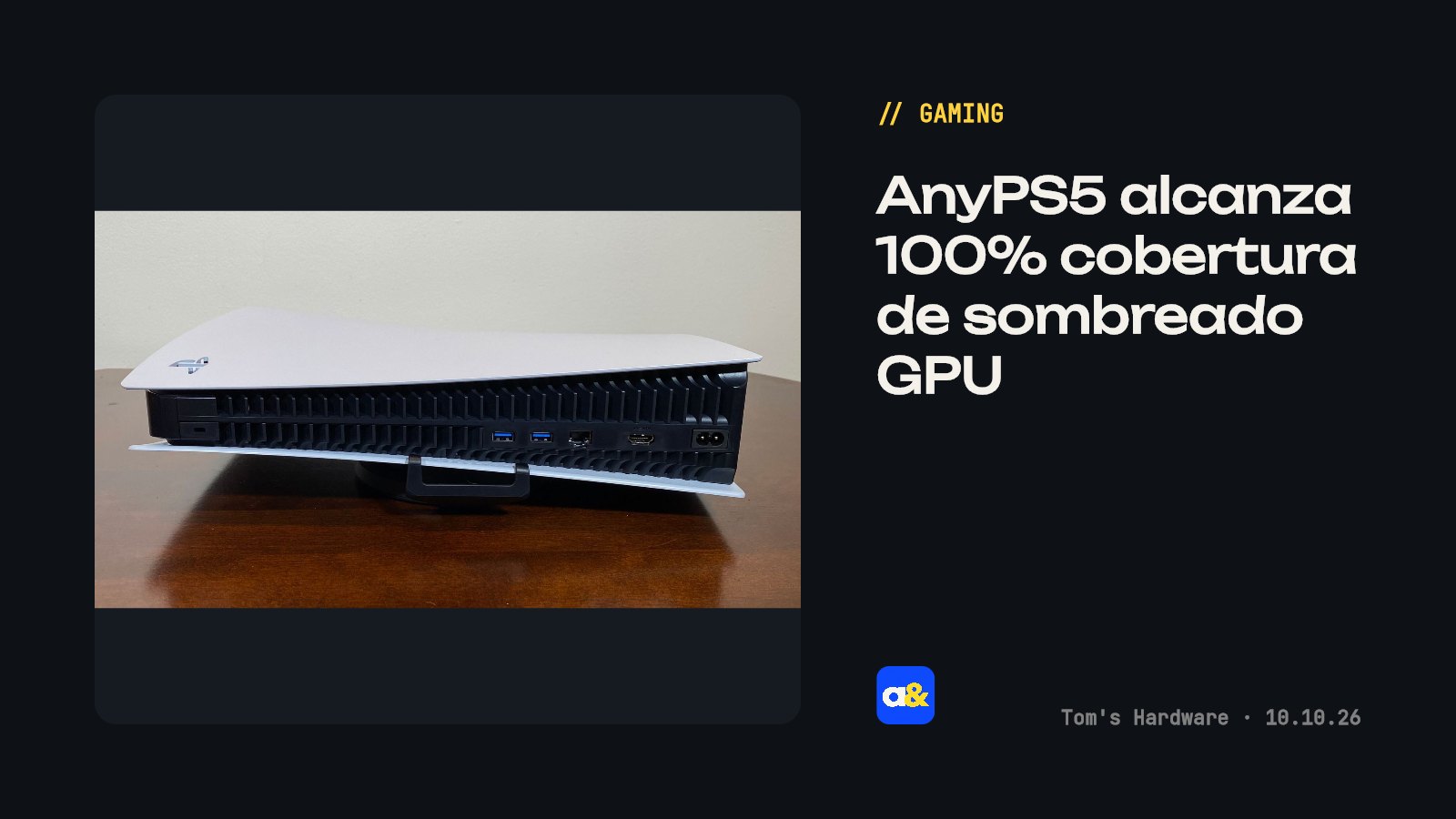 Proyecto AnyPS5 alcanza hito crítico en GPU