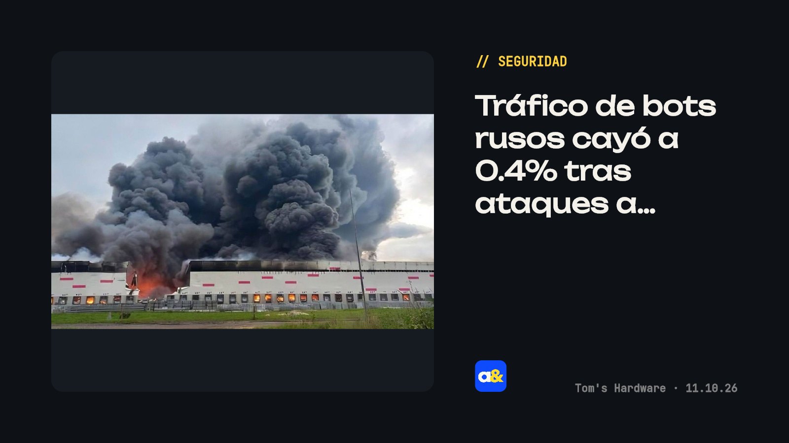 Tráfico de bots rusos cae tras ataques a centros de datos de Yandex