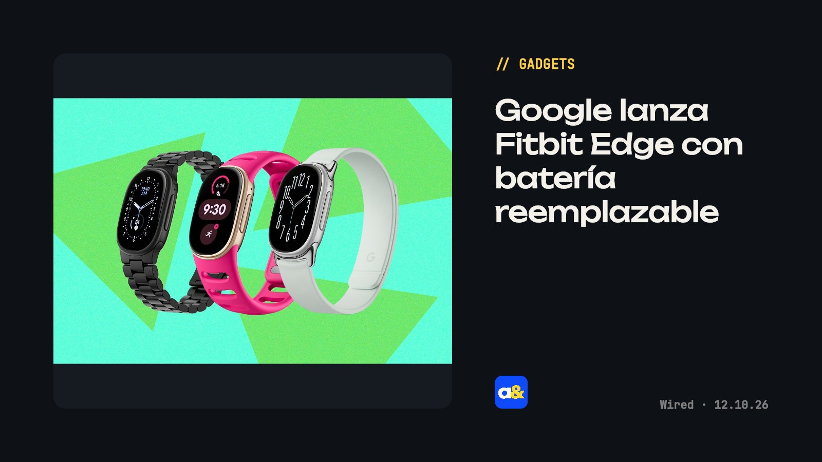 Google lanza Fitbit Edge con batería reemplazable