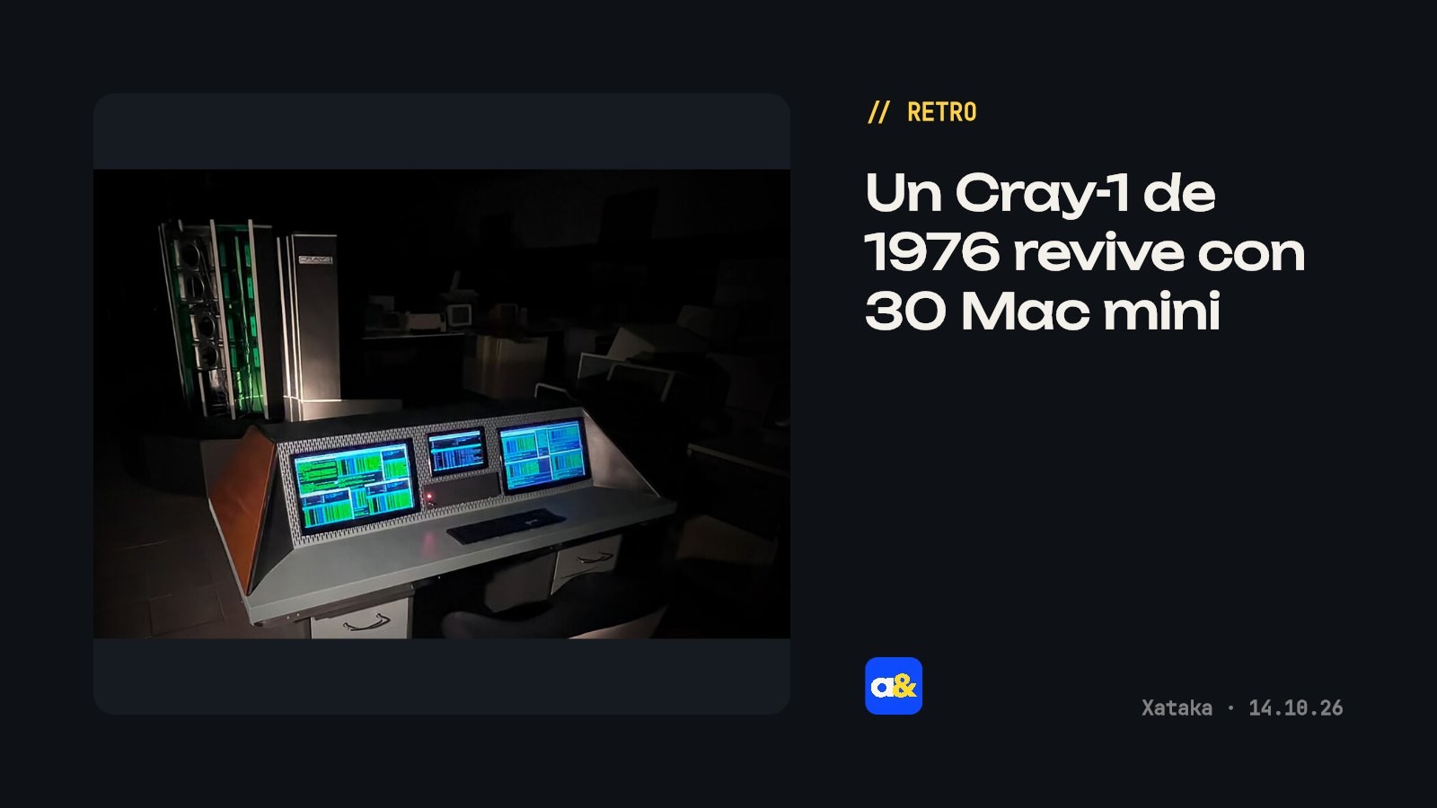 Proyecto español revive Cray-1 de 1976 con Mac Minis antiguos