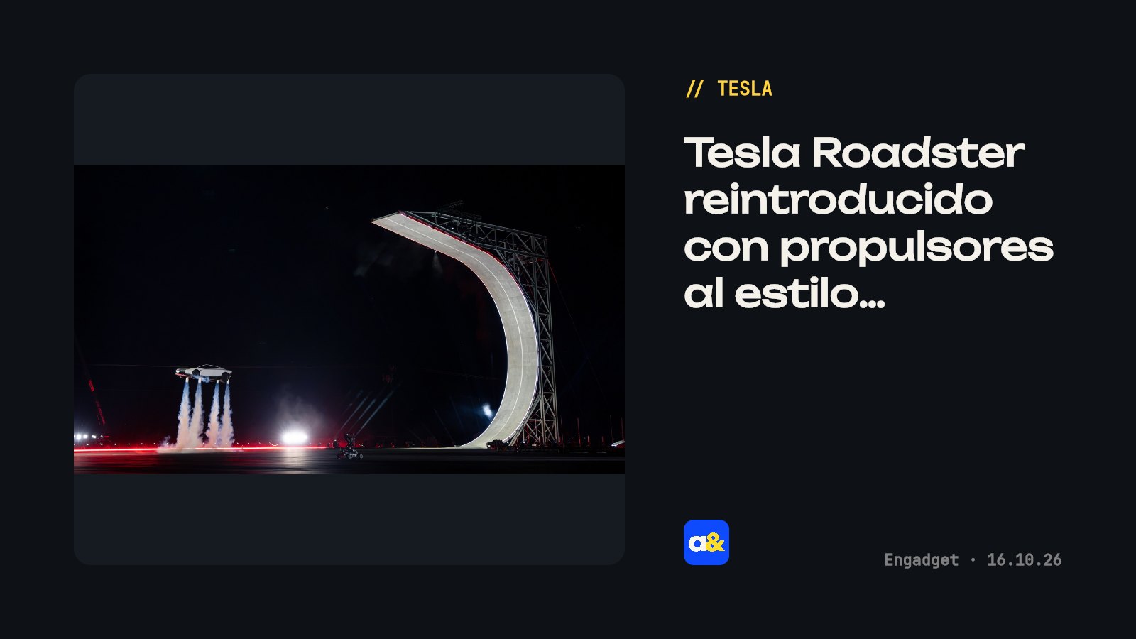 Tesla Roadster 'volador'