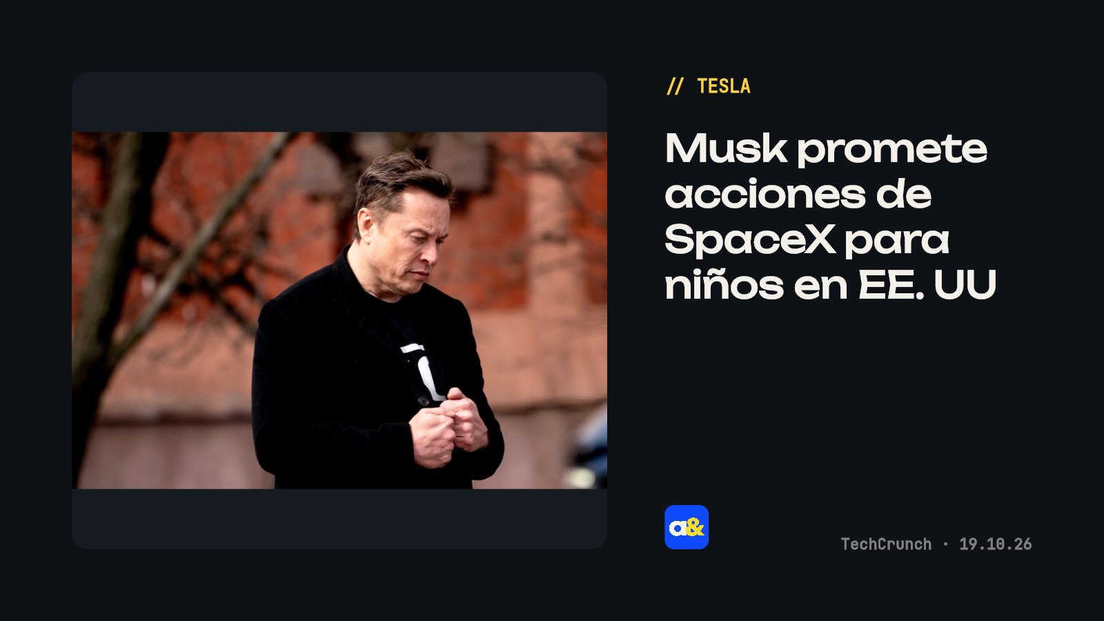 Musk promete acciones de SpaceX para niños en EE. UU.