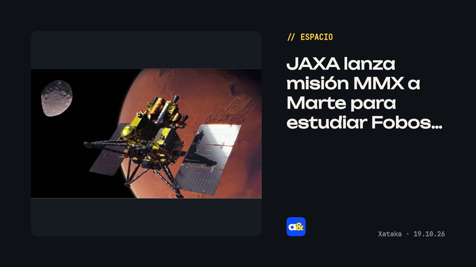 JAXA lanza misión MMX a Marte