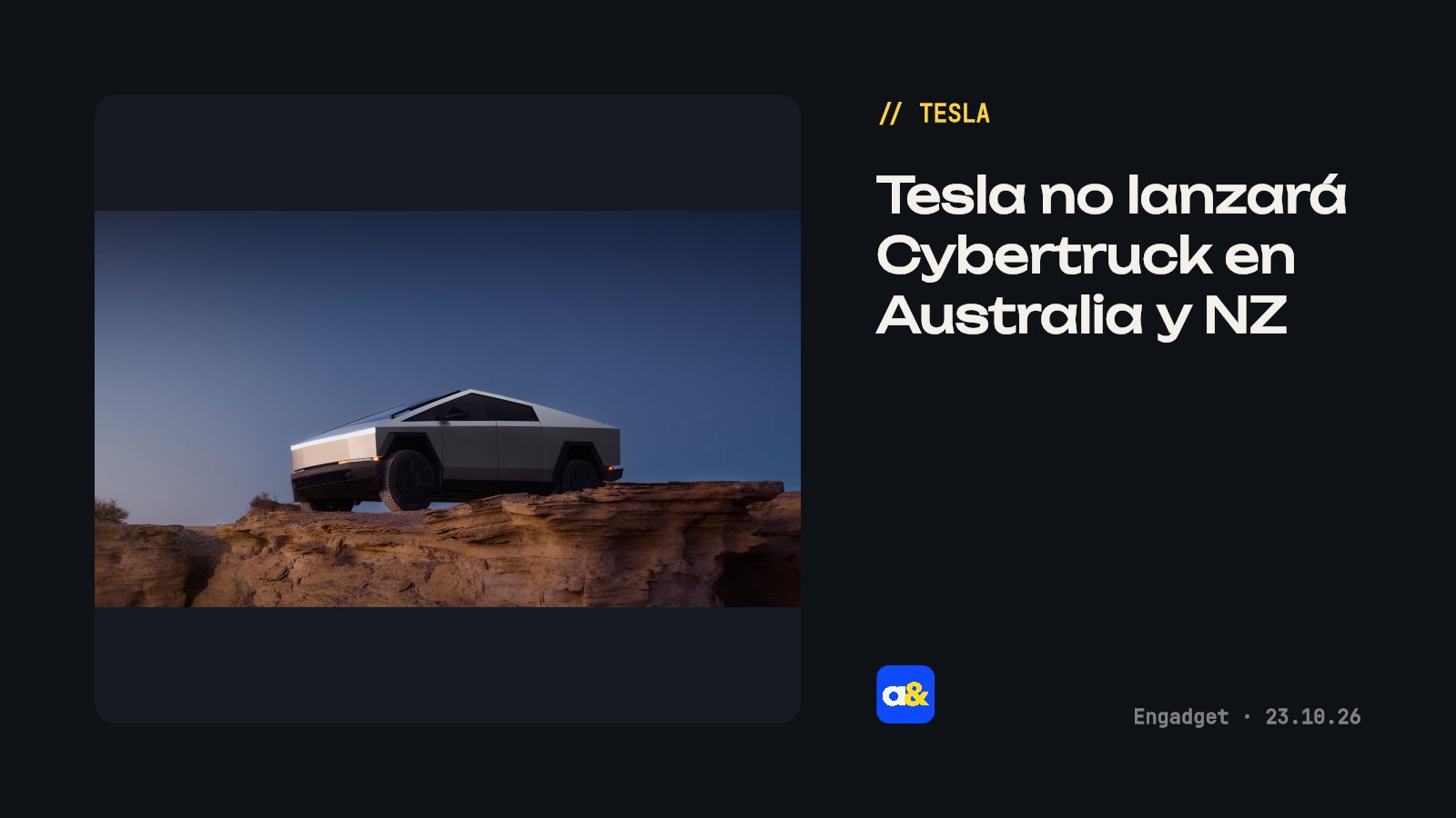 Tesla cancela lanzamiento del Cybertruck en Australia y Nueva Zelanda