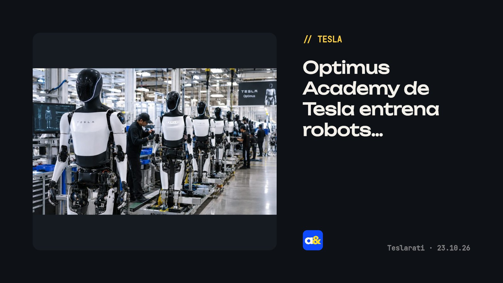 Tesla revela Optimus Academy para entrenamiento de robots