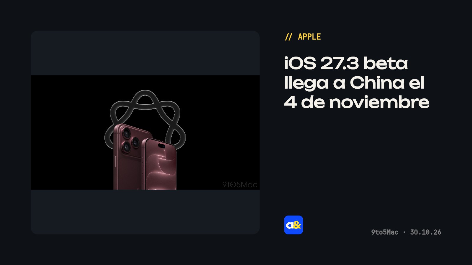 Apple confirma lanzamiento de iOS 27.3 beta