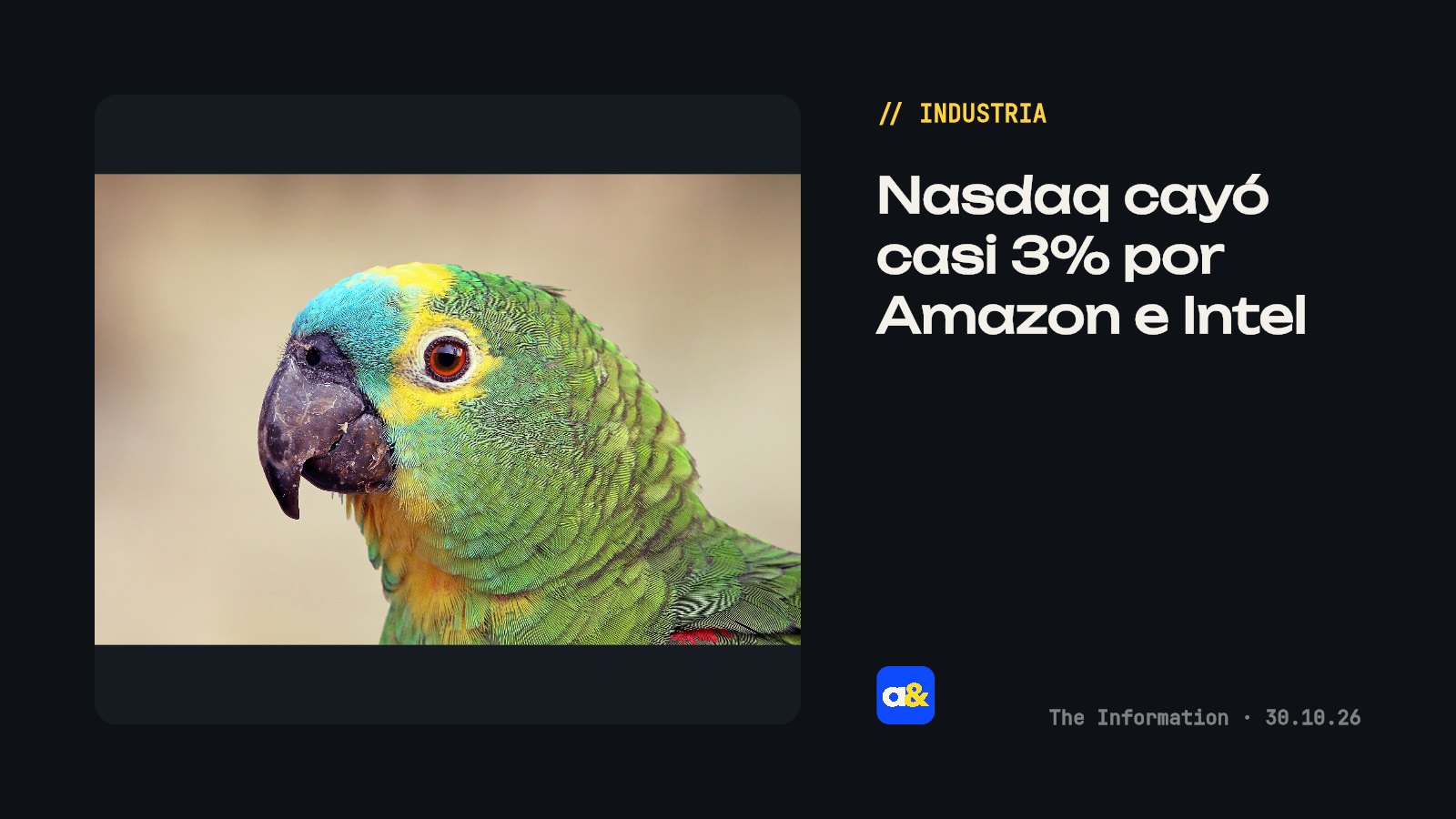 U.S. Stocks caen por resultados de Amazon e Intel