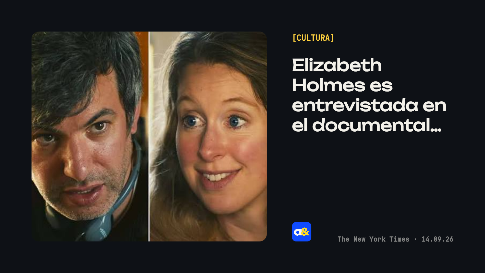 Elizabeth Holmes es entrevistada en el documental 'You Can See Everything'