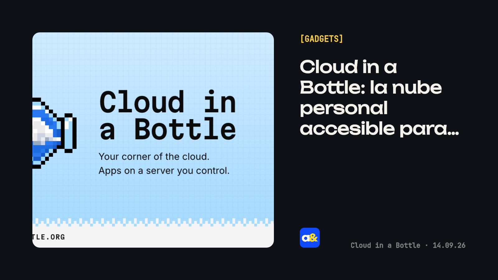 Cloud in a Bottle: la nube personal accesible para todos