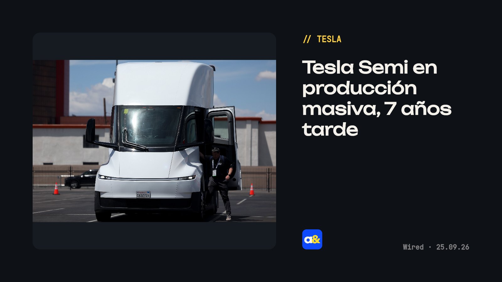 Tesla Semi finalmente disponible tras 7 años de retraso