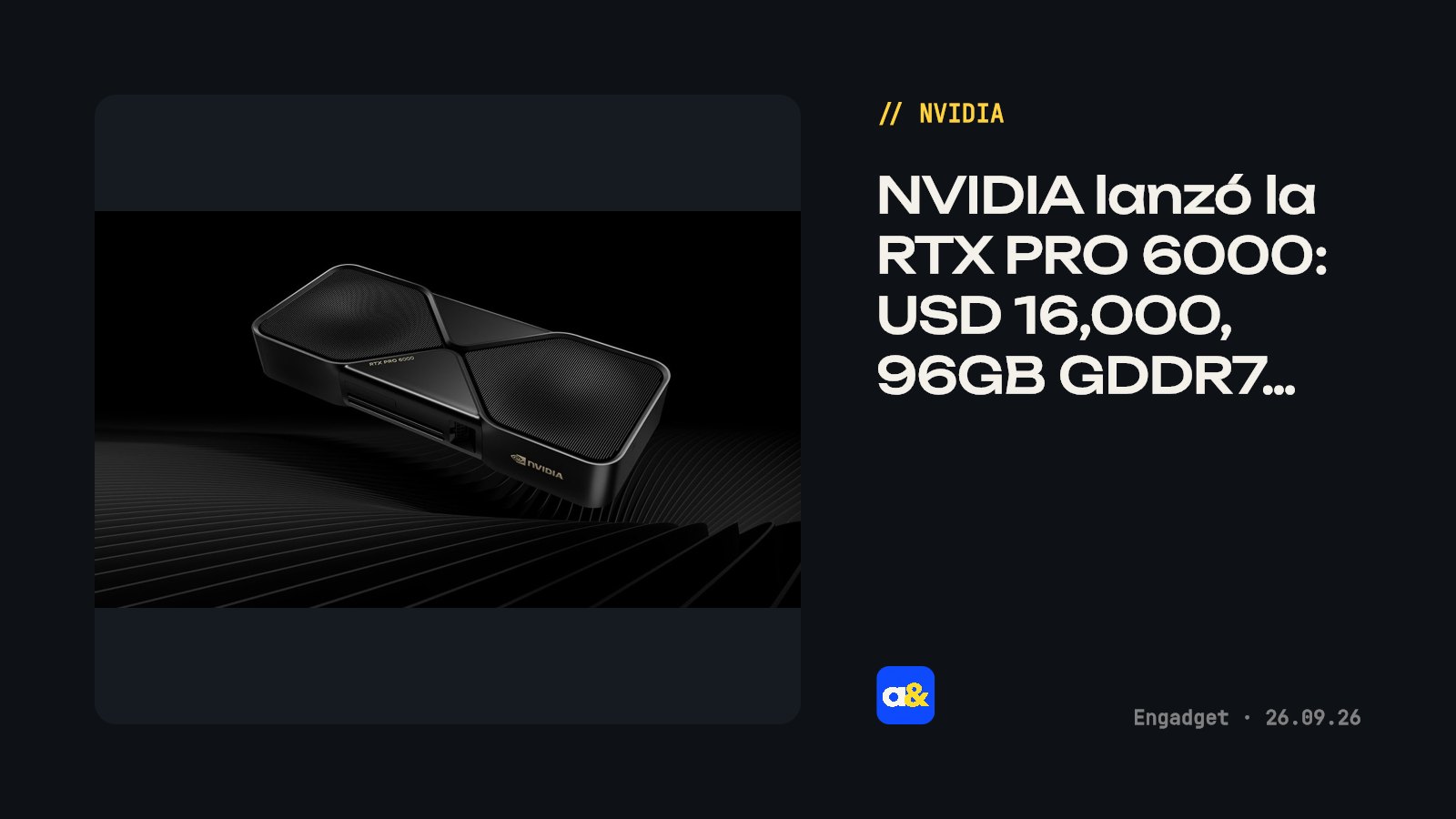 NVIDIA presentó la RTX PRO 6000