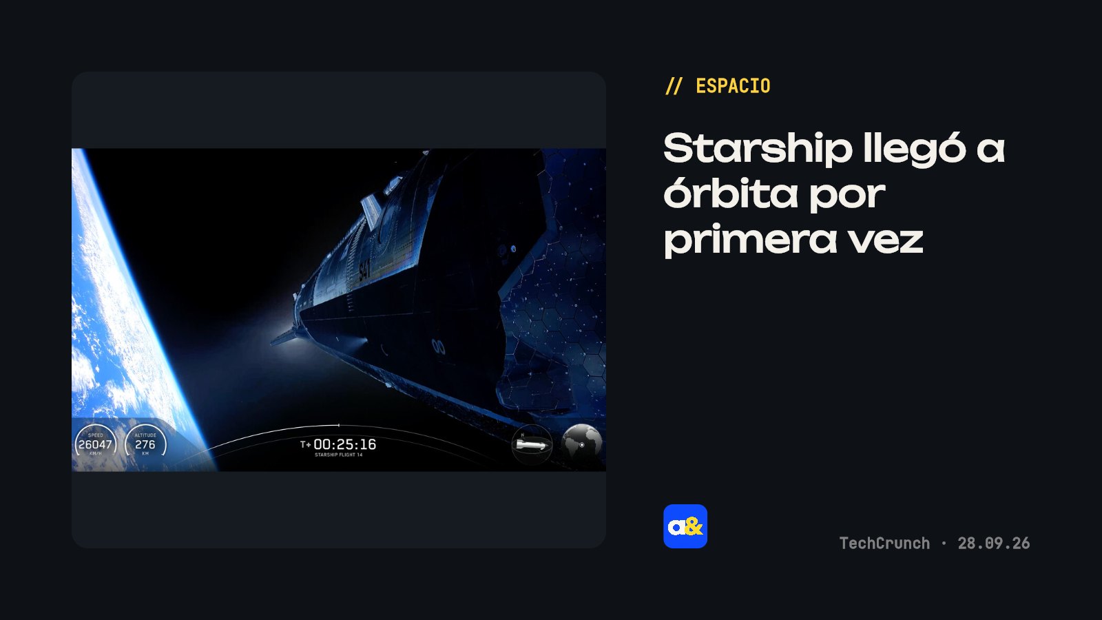 SpaceX Starship llegó a órbita por primera vez