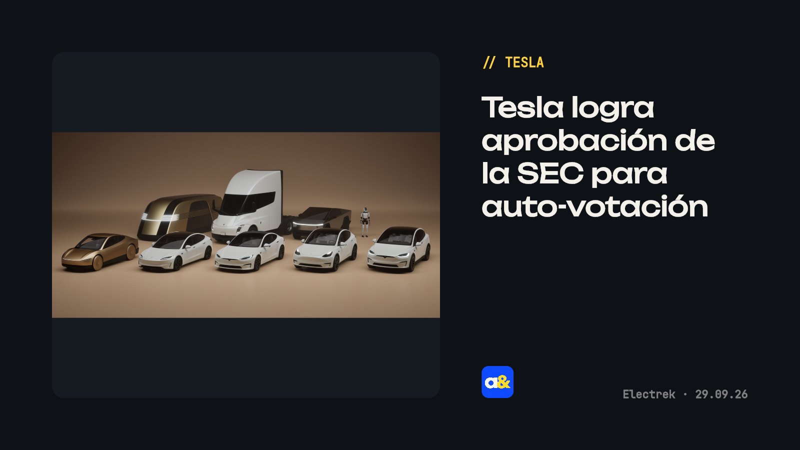 Tesla obtiene aprobación de la SEC para auto-votación de acciones