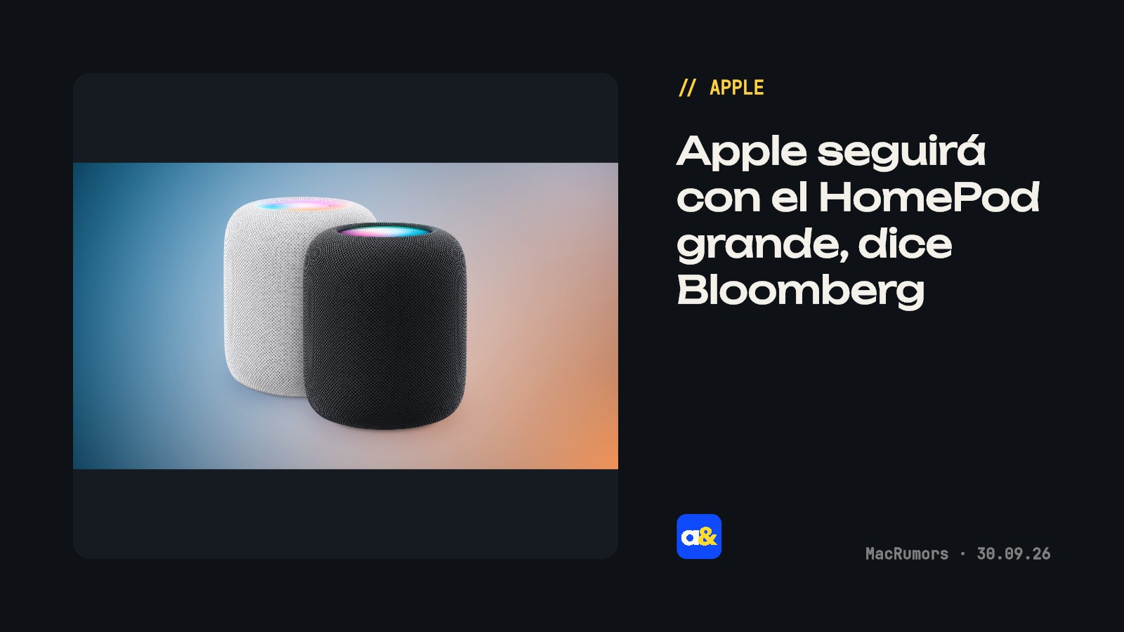 Apple lanzará un nuevo HomePod de tamaño completo