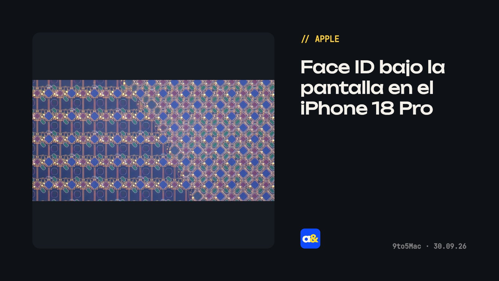 Apple integra Face ID bajo la pantalla en el iPhone 18 Pro